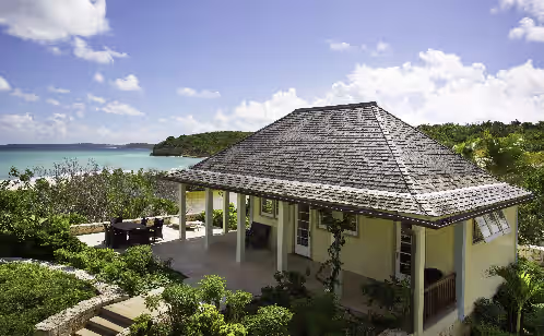 Outdoor dining at Santosha Villa Estate, Private Staffed Beach Resort All to Yourself, Sleeps 21