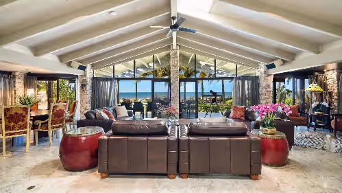 Living area at Belle Escapes Trinity Beach Palace Luxury Estate