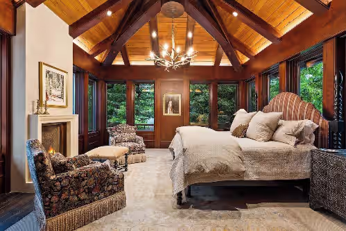 Primary Bedroom at Tall Timber Estate