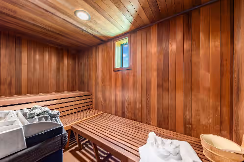 Restoration Sands : Your private sauna at Yin & Yang: 2-SideBySide Ocean-2-River Beach Houses: Pool, Hot tubs, Dock