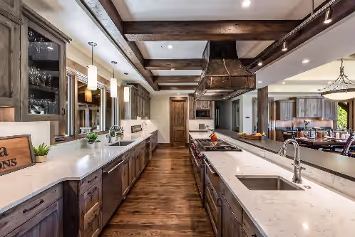 Chef's kitchen with additional butler's pantry at Alpine Peak Lodge
