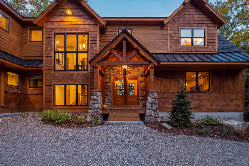 Exterior detail at Ultimate luxury experience on Winnipesaukee