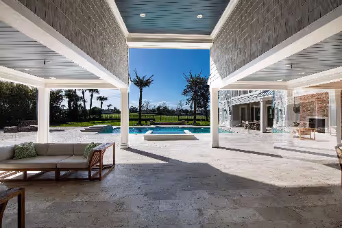 View from MH at 8,190 sq ft estate on 3rd hole of PV Inn & Club across from ocean