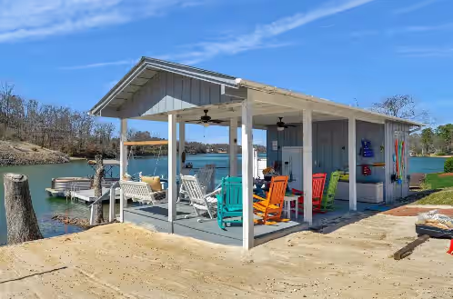 7 BR Private Peninsula & Houseboat LUX Isle Beach Lake Panoramic views Hot Tub, photo 2