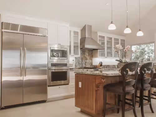 Private kitchen at Riverstone Estate sleeps 12 Pool Bocce Spa