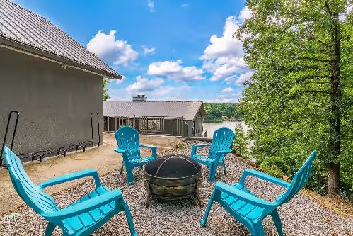 Terrace/patio at Expansive Retreat with Heated Pool & Endless Entertainment