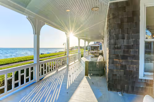 Terrace/patio at Stunning Seascape Home For A Dream Family Holiday