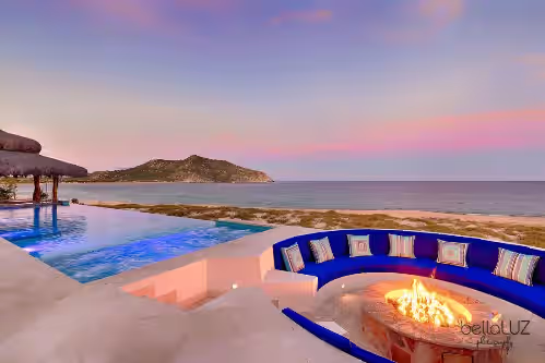THE VIEW OF THE POINT FROM THE FIRE PIT IS SPECTACULAR BUT BETTER FROM UPSTAIRS at Casa Bahia