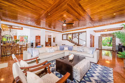 Living area at Beachfront 10BR Luxury Villa in Tamarindo