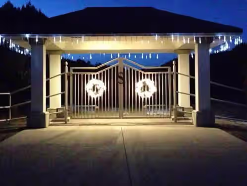 Front gate at Exquisite Mountain Estate with Pool [Entire Home]