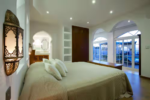 Maestrale bedroom at Luxury Villa With Magical Sunset Views over Cala Salada