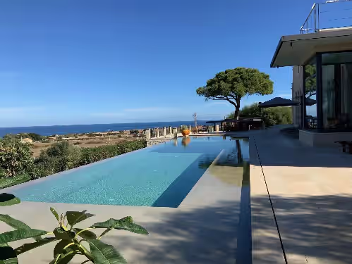 24 mt heated infinity panaoramic pool at Villa OLEANDRA: Luxe, daily service, sea & sunset impressive views, 24mt pool