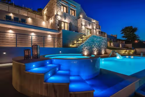 Perla Seafront Villa with Pool, Jacuzzi & BBQ
