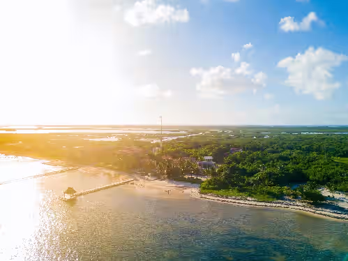 Beach front vacation house at Still Waters Belize.
