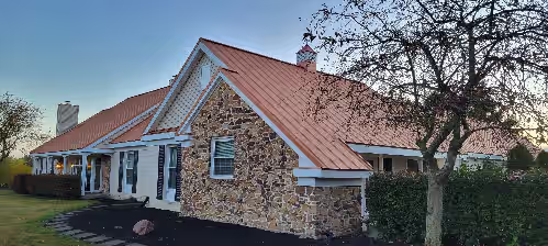Guest House looking north northeast. at Indoor Pool, Hot Tub, Fireplaces, Golf, Park-like setting. Family Reunion Place