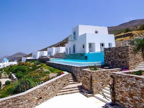 Exterior at Traditional Cycladic Luxury Villa with breathtaking sea view