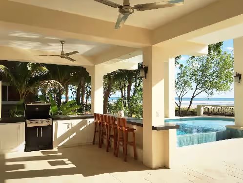 Outdoor grill at LUXURY BEACHFRONT Ola Popoyo 5 BR/4Bath By far the best house in Popoyo