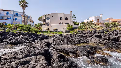 Exterior at Villa Schisò, exclusive location for 12 people, in front of the sea with pool