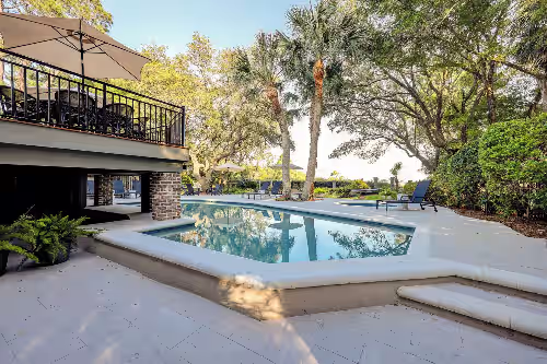 Pool at Extraordinary Family Friendly Ocean Front Home with private pool & hot tub