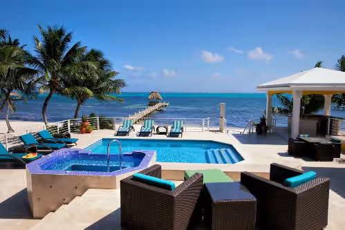 Wataview Belize - 5 BR Beach House With Chef, Private Tennis Court, Gym, minutes to San Pedro