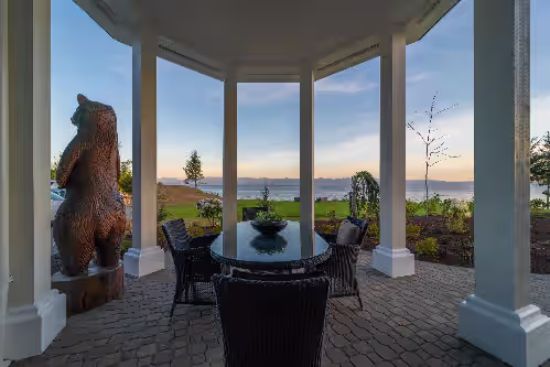 Outdoor dining at The Sea Lion Ocean Front Luxury Estate