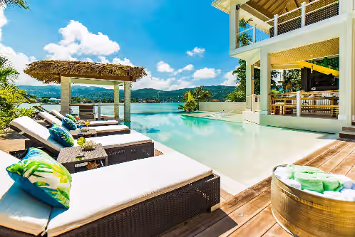 Pool at 5 BDR LUX MODERN BEACHFRONT VILLA PRIVATE INFINITY POOL & OCEAN VIEWS STAFF