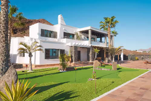 Exterior at Villa Costa Roja with swimming pools, jacuzzi, mini golf, paddle tennis and sea and volcano views