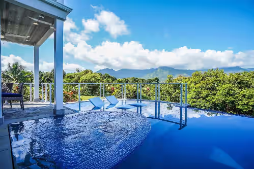 New Luxury 5BR Hanalei Bay, Lumahai, Bali Hai Pool View Estate
