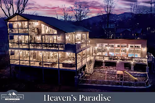 ASTOUNDING Luxury Cabin! Downtown! Pool! Playground! 13 Fireplaces! HUGE DECKS