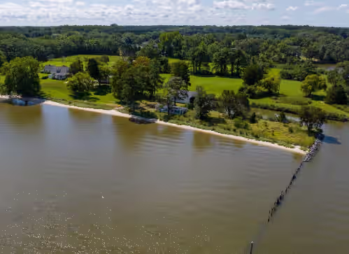 Aerial view at Chesapeake Bay Large Beautiful Waterfront Estate! "Belle Aire Landing"