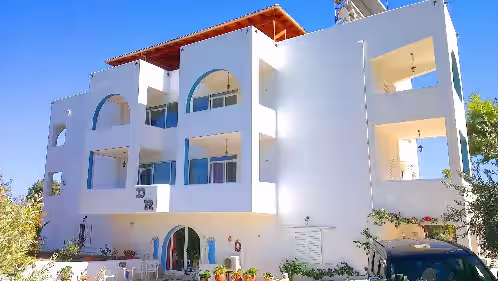 Agnanti mountain side architecture at Large group villa with pool, in Attica, Marathon, Sesi beach