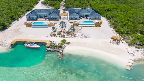 Large luxury beach villas with private dock for 20 people! Large heated pools