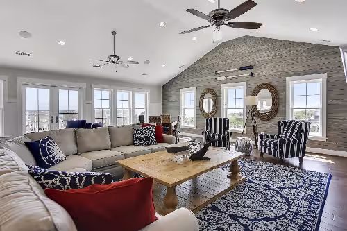 ,Living Room, at Crew Quarters -- 16BR Oceanfront with Elevator, Pool and More