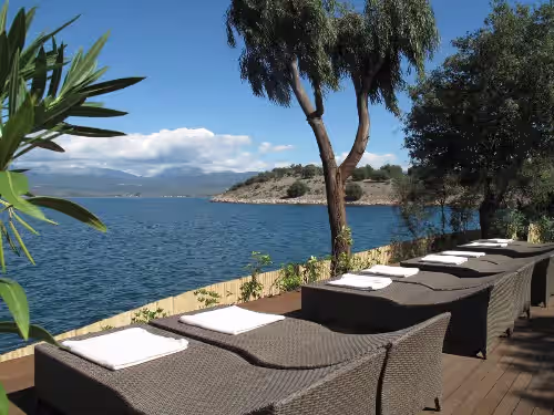 Seafront loungers at Perfect retreat for large families and groups of friends