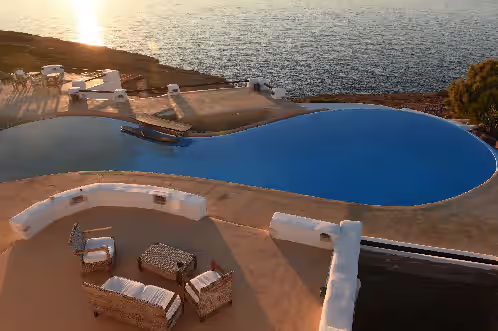 Traditional Cycladic style, waterfront Villa with unique pool and sunset view, photo 3