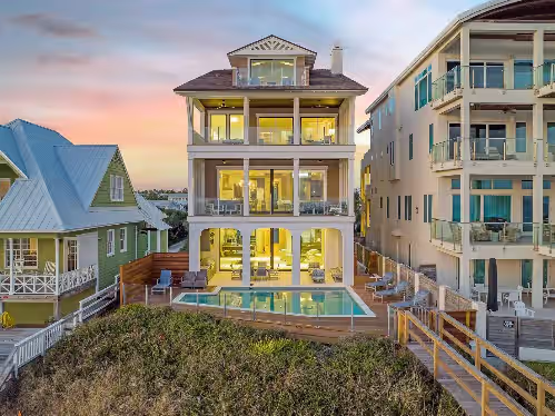 GULF FRONT STUNNER with PRIVATE BEACH, POOL & SPA! BRAND NEW, Sleeps 28!