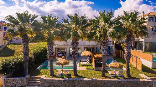 Palm Trees prevail at this iconic estate. at Palatia Caeli Estate 4 Villas, Zakynthos