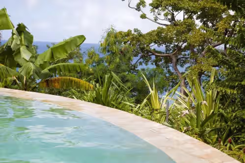 Pool edge detail. at Luxury Seven bedroom cliffside villa Villa Susanna