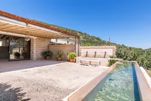 Pool at Holiday Home Ses Voltes with Mountain View, Wi-Fi, A/C, Pool, Garden & Terrace
