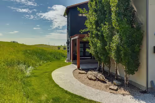 FRONT ENTRANCE at Entertaining custom home with 180 degree views of the Rocky Mountains