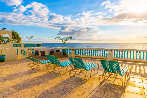 Sunset Paradise Villas  Oceanfront  Rincon  50 guests  Private Infinity Pool