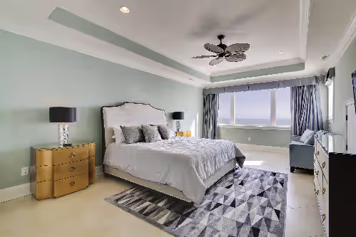 Master Bedroom #1 at New Oceanfront home with Pool/Spa, Game Rm, Elevator,4 Masters & Movie Theater
