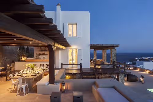 Spectacular Seaside Villa, St. John beach, Private Pool, Sunset View Over Delos
