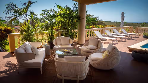 Gathering area under the terrace at An all inclusive remote villa near Playa Hermosa