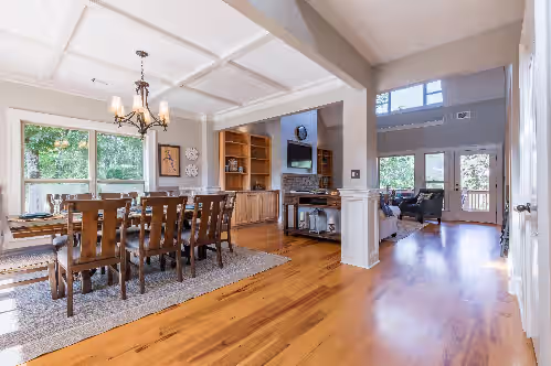 Dining Room (seats 10) at Gorgeous 6BR Lake Home w/Pool, Hot Tub & Boathouse