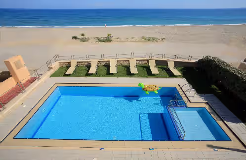 Beach Villa for 12 in Rethymno town at Irida beachfront Villa for 12 next to all amenities
