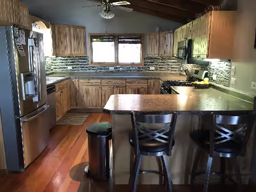 Private kitchen at Lakefront Home on Lake Sakakawea in Douglas Bay near Garrison, ND