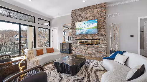 Modern Luxury! Sleeps 24! Pool, Spa, Golf, Arcade, Dock! Deep Cove, Calm Waters, photo 3