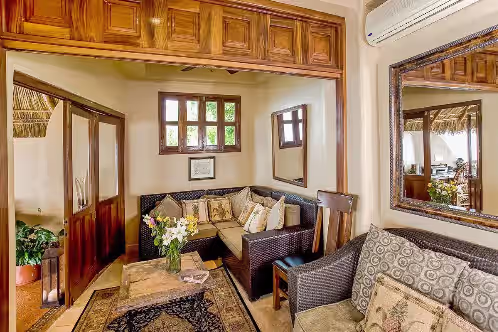 Living area at VILLA LOS ARCOS: 5 Star Oceanfront With Full Staff