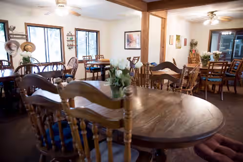 Alpine dining area at Beautiful private ranch, near Shasta Lake and next to Sacramento River sleeps 42